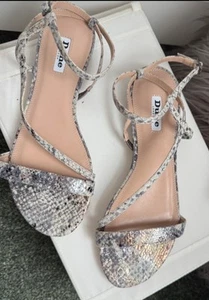 Dune LONDON Reptile Print Leather Sandals . Size UK 7. New - Picture 1 of 8