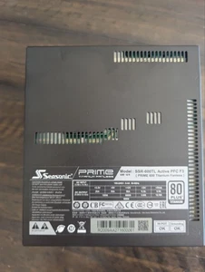 Alimentation sans ventilateur Seasonic Prime SSR-600TL 80 PLUS titane 600 W - Photo 1/8