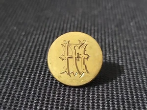 Antique Firmin & Sons London Monogram Livery Button HHF Gold Tone c1900 - Picture 1 of 9
