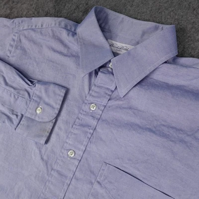 Camisa de Vestir Brooks Brothers Para Hombre 16-33 Azul Oxford Algodón Botón Frontal Hecha en EE. UU. Foto 1 de 4