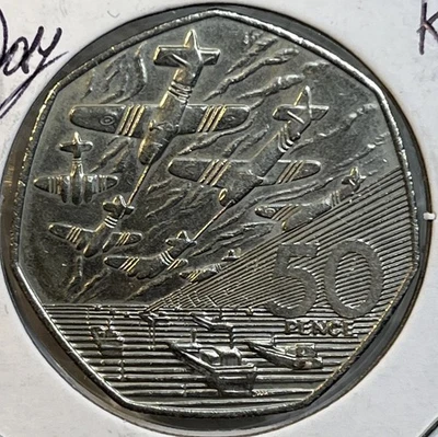Normandy Invasion - D-day 50th Anniversary 1994 Great Britain 50 Pence BU Coin - Image 1 of 4