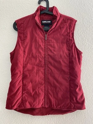 Chaleco Kirkland Mujer Rojo Arándano 100% Poliéster Sin Mangas Cremallera Frontal Talla S Foto 1 de 2