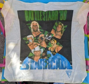 Vtg 80s WCW 1988 Battlestarr The Road to Starrcade Bandana JCP Ric Flair Sting  - Picture 1 of 7