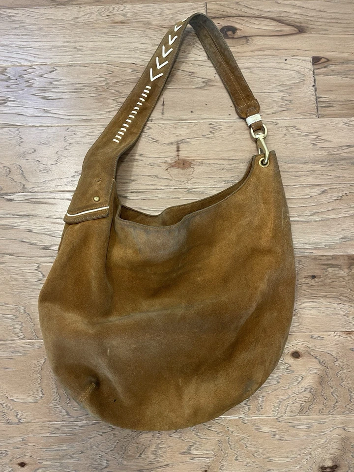 Mayle La женская коричневая замшевая сумка винтажная вдохновленная богемное инди хиппи состаренная - Изображение 1 из 4