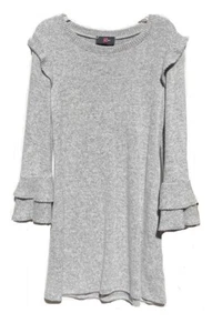 iZ Byer Girls Heather Grey Knit Warm Long Sleeve Dress Size M (10/12) - Picture 1 of 4