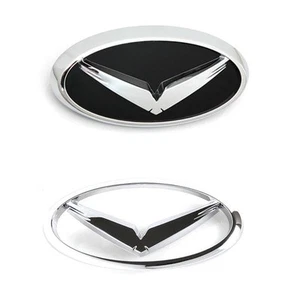 Hood Grill Rear Trunk 3D V Chrome Eagle Oval Emblem 2p For 14 Hyundai Elantra MD - Picture 1 of 7