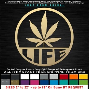 Marijuana Leaf Life Circle Weed Pot Medicine Sticker Decal - Picture 1 of 12