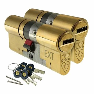 Yale Platinum 3 Sterne Eurozylinder Anti Snap KA Paar Messing/Chrom - Bild 1 von 10