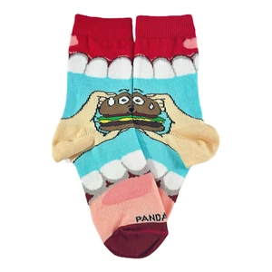 Yummy Hamburger Socks from the Sock Panda (Ages 3-7) - Picture 1 of 6