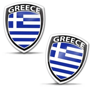2 x Auto Aufkleber Motorrad Fahrrad Helm Laptop Flagge Griechenlands Greece Flag - Bild 1 von 9