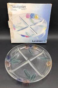 LUMINARC CHATAIGNIER FRENCH DECORATED DISH PLATE ENAMEL COLOUR DESIGN - Picture 1 of 3