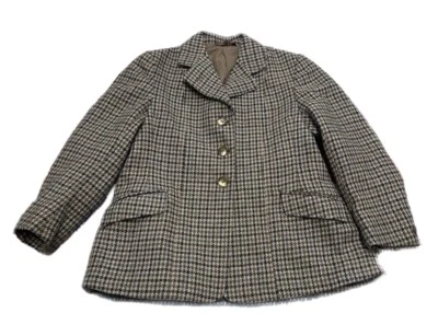 Chaqueta de montar de lana vintage Saddle Wear Harris Meyer Inglaterra niñas 26 pata de gallo Foto 1 de 4
