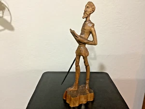 Vintage MCM Hand Carved Wood DON QUIXOTE Ouro Artesania Sculpture/Statue…SPAIN - Picture 1 of 9