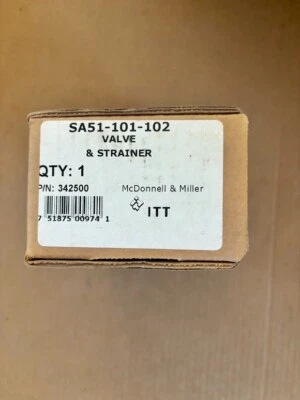 Válvula y colador McDonnell & Miller SA5I-101-102 PN 342500 Foto 1 de 2