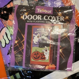 Vintage Halloween Door Cover Twinkle Haunted House Ghost Pumpkin - Picture 1 of 7