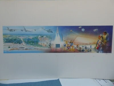 JAZZ  AQUARELLE DE ROLF RAFFLEWSKI  JAZZ A CAP D'ANTIBES 90 X 35 ORIGINAL SIGNE - Photo 1/4