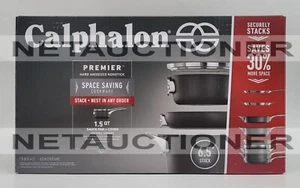 New CALPHALON 1.5Qt Premier Space Saving Hard Anodized Nonstick Saucepan & Cover - Picture 1 of 14