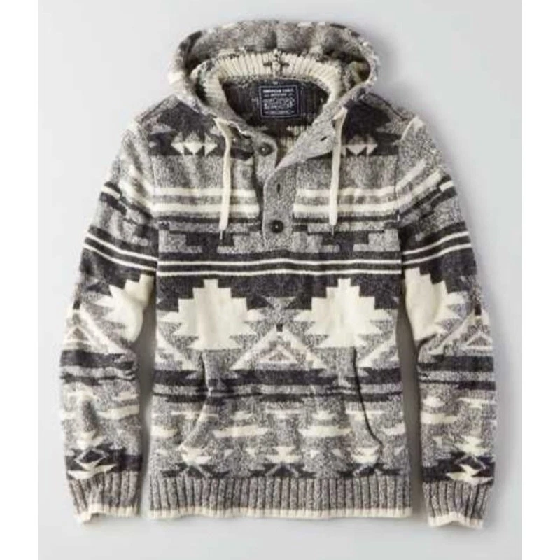 Moletom com capuz American Eagle Aztec Ranch Western masculino XXL Plus EUA - Imagem 1 de 4