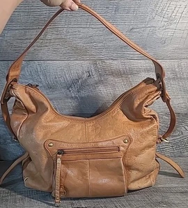 Vera Pelle italienische Leder Hobo Schultertasche hellbraun - Bild 1 von 11
