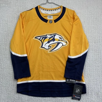 NWT NHL Nashville Predators Home Breakaway Jersey Fanatics Youth XL Yellow/Blue Foto 1 de 4