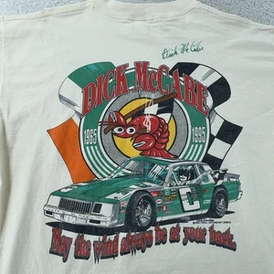 AUTOGRAPHED Vintage 90s Dick McCabe Racing Shirt Mens XL White Made in USA 1995 - Picture 1 of 13