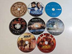 Lot 8 Blu-ray Movies Solo Zombieland Independence Day Uncharted DISCS ONLY - Foto 1 di 8