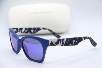 NUEVAS GAFAS DE SOL ALEXANDER MCQUEEN MCQ 0003/S XJMTE MARCO AUTÉNTICO AZUL 53-18 Foto 1 de 4