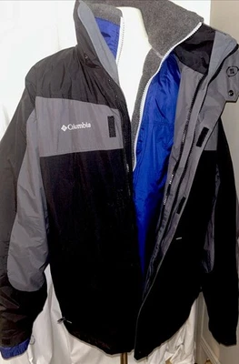 Columbia Interchange Chaqueta Impermeable Dos Piezas Para Hombre Grande Azul Negro Usada en Excelente Condición Foto 1 de 4