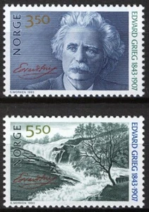 132 Norwegen 1993, NK 1174-75, MNH, Edvard Grieg, MI 1125-26, SC #1038-39. - Bild 1 von 1