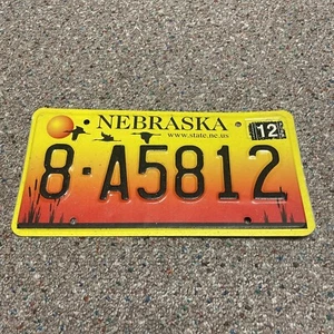 Vintage Nebraska 2012 License Plate 8-A5812 Sun Duck Garage Collector Wall Decor - Picture 1 of 3
