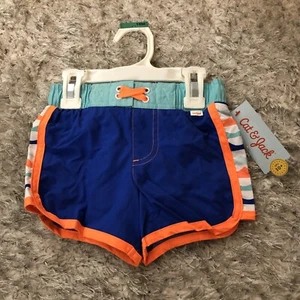 NWT! Cat & Jack Baby Boys' Pieced Side Swim Trunks Bathing Suit 50+SPF - 18M - Picture 1 of 4