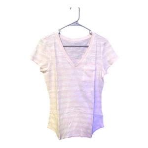 daily ritual womens lightwright lived in cotton pocket v neck shirt medium pink  - Picture 1 of 7