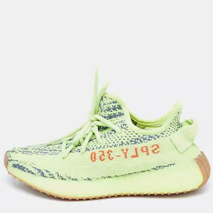 Yeezy x Adidas Green Knit Fabric Boost 350 V2 Frozen Yellow Sneakers Size 36 - Picture 1 of 9