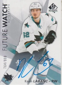 2016-17 SP Authentic Future Watch RC Autograph Kevin Labanc #764/999 - Sharks - Bild 1 von 2