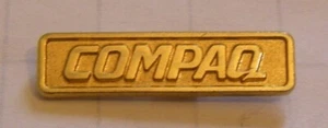 COMPAQ COMPUTER GOLDEN LOGO vintage pin badge  - Afbeelding 1 van 2