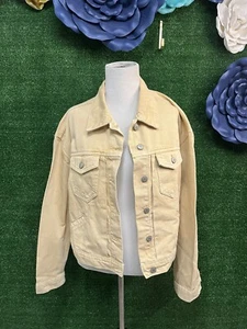 Old Navy Yellow Jean Jacket Size Large NEW - Picture 1 of 5