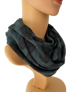 More & More Hals Tuch Loop Schlauchschal Grün Schwarz Eulen Polyester NP 19,95€