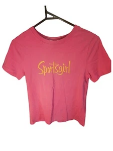 Sportsgirl Women's Vintage Style Pink Logo T-Shirt Size Size 4 XXXS - Bild 1 von 5