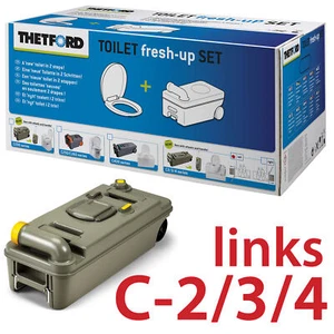 THETFORD FRESH UP SET C2 3 4 CASSETTE CAMPING ABWASSER FÄKALIENTANK LINKS NEU - Bild 1 von 4