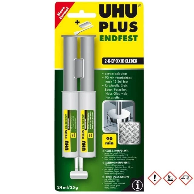 UHU-PLUS 300 endfest Doppelkammerspritze 25g 2-Komponenten-Epoxidharzkleber - Bild 1 von 2