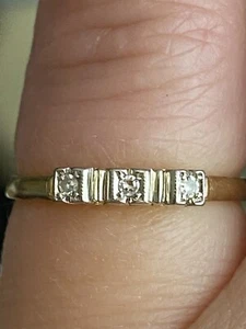 18K Yellow Gold Platinum Natural Diamond Fleur-De-Lis Antique Ring 6 - Picture 1 of 12