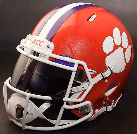 *CUSTOM* CLEMSON TIGERS NCAA Riddell SPEED Full Size Replica Football Helmet Cover