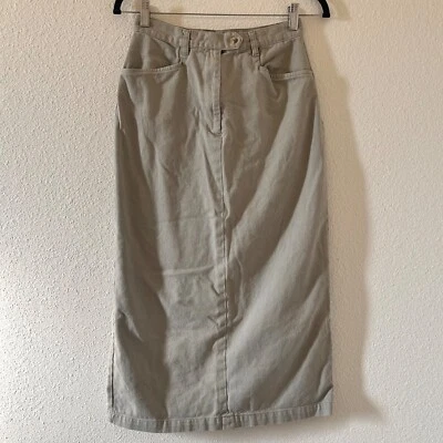 Falda midi de mezclilla gris oliva FORENZA DE COLECCIÓN para mujer talla 3 Foto 1 de 4