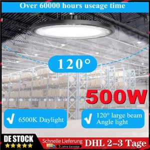 500W UFO LED Hallenbeleuchtung Deckenstrahler Werkstattleuchte Industrielampe - Bild 1 von 24