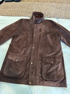 POLO by Ralph Lauren Brown Suede Car Coat/Long Jacket - Picture 1 of 18