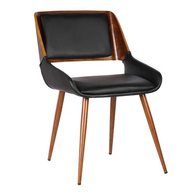 Armen Living Panda Mid Century Modern Upholstered Fabric and Walnut Wood Dini... - Image 1 of 4