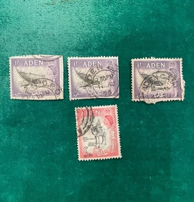 (4) Estampillas vintage de Adén - emitidas en los años 1940-1950 - ver fotos Foto 1 de 3
