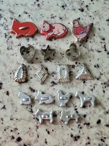 Vintage Aluminum / Metal Cookie Cutters Lot of 16 - See Pictures - Picture 1 of 6