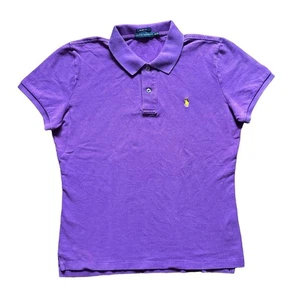 Polo Ralph Lauren Girls Youth Sz XL Purple Polo Shirt Pony Logo Slim Fit Preppy - Picture 1 of 6