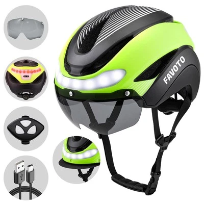 Casco de bicicleta Favoto con luces de señalización de giro - Cascos inteligentes para Adu envío rápido Foto 1 de 4